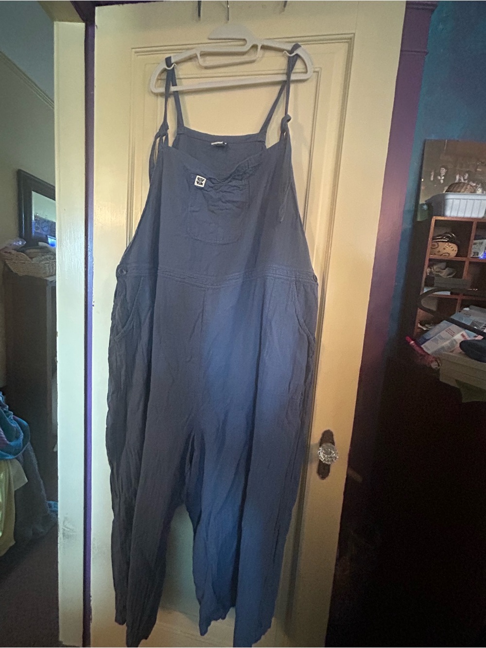 Lucy & Yak  River indigo Wide-Leg cropped Overalls Dungarees 32 UK - US 26/28